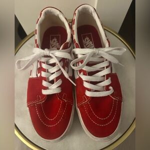 Vans Kids Red and White Sneakers